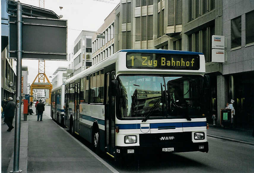 (065'736) - ZVB Zug - Nr. 93/ZG 54'613 - NAW/Hess am 28. Februar 2004 in Zug, Postplatz