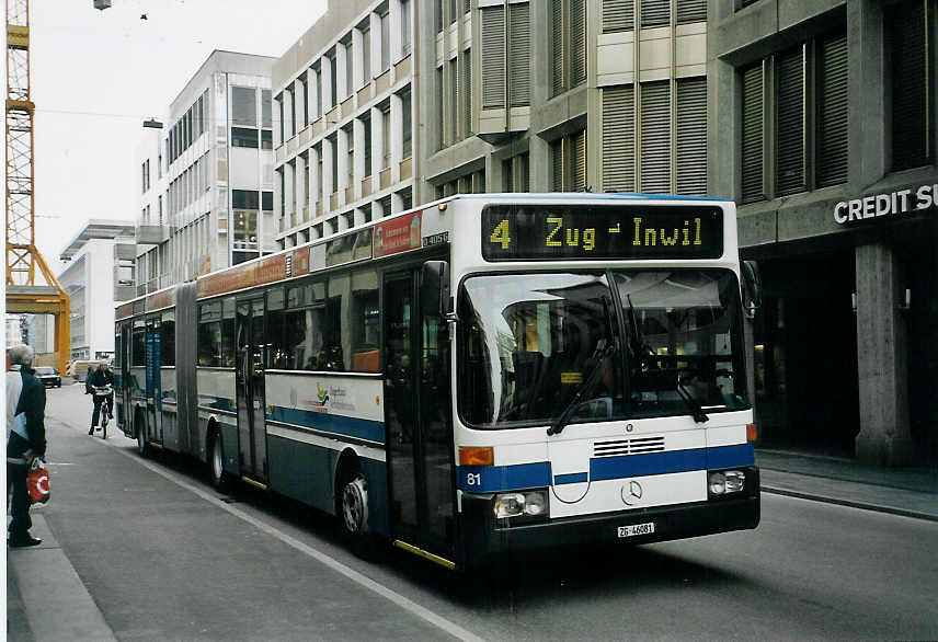 (065'808) - ZVB Zug - Nr. 81/ZG 46'081 - Mercedes am 28. Februar 2004 in Zug, Postplatz