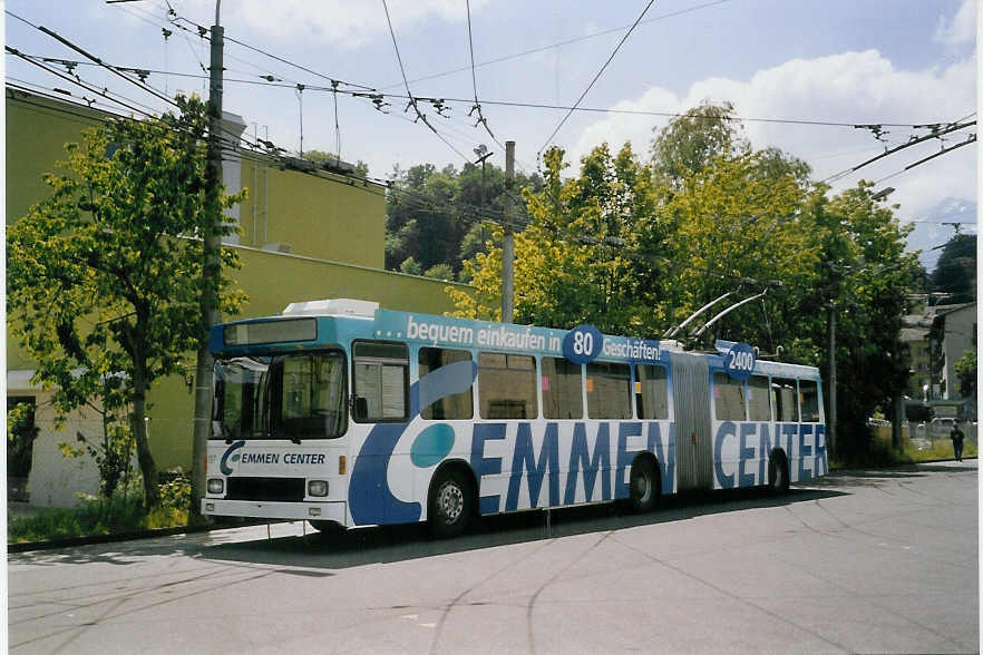 (067'814) - VBL Luzern - Nr. 197 - NAW/Hess Gelenktrolleybus am 23. Mai 2004 in Luzern, Depot