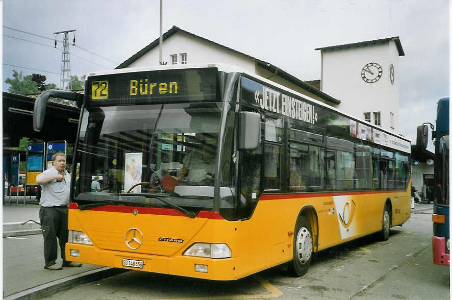 (069'222) - PostAuto Nordwestschweiz - SO 148'656 - Mercedes (ex P 25'252) am 10. Juli 2004 beim Bahnhof Liestal