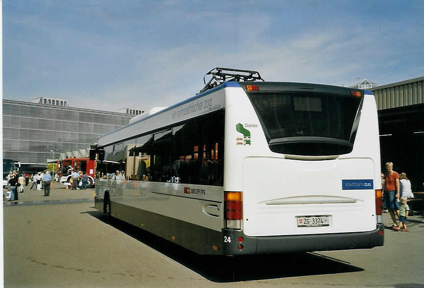 (070'904) - ZVB Zug - Nr. 24/ZG 3374 - Scania/Hess am 11. September 2004 in Zug, Garage