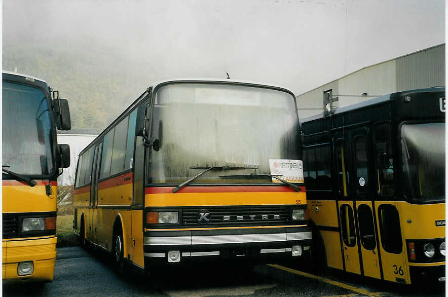 (072'724) - AutoPostale Ticino-Moesano - Nr. 515 - Setra (ex P 25'050) am 27. November 2004 in Biel, Rattinbus