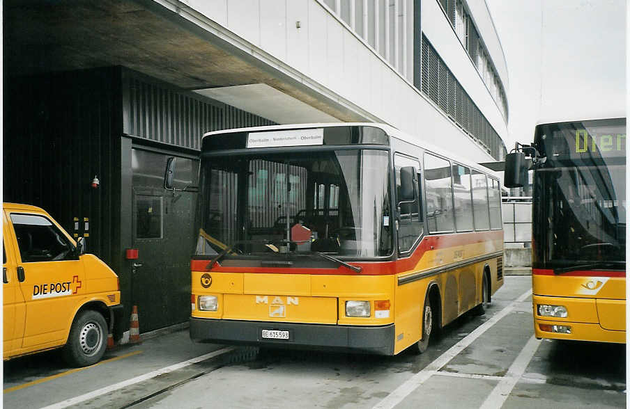 (073'323) - PostAuto Bern-Freiburg-Solothurn - Nr. 452/BE 615'593 - MAN/Hess (ex Trachsel, Hasle-Regsau; ex Loosli, Wyssachen) am 20. Dezember 2004 in Bern, Postautostation
