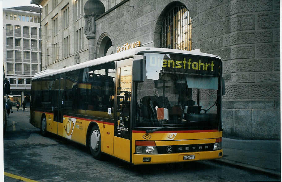 (073'807) - PostAuto St. Gallen-Appenzell - SG 267'013 - Setra (ex P 25'802) am 8. Januar 2005 beim Bahnhof St. Gallen