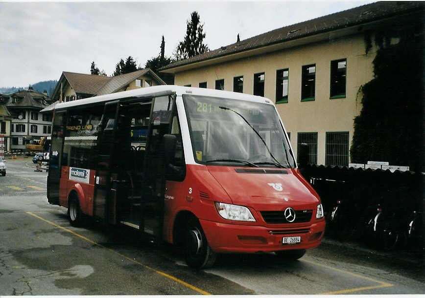 (078'323) - AOE Langnau - Nr. 3/BE 26'884 - Mercedes/Koch am 11. Juli 2005 beim Bahnhof Langnau
