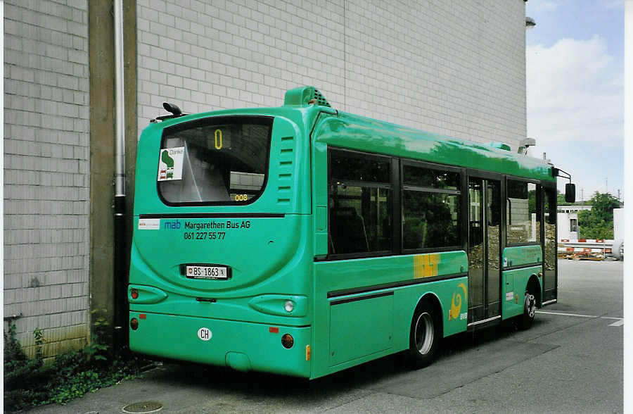 (079'314) - MAB Basel - Nr. 8/BS 1863 - Irisbus am 30. Juli 2005 in Basel, Garage Rankstrasse