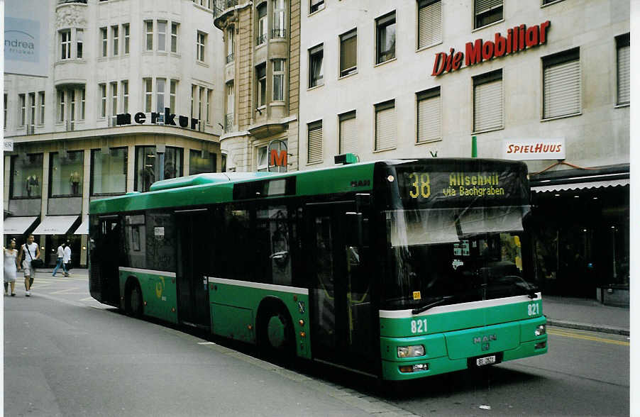 (079'323) - BVB Basel - Nr. 821/BS 2821 - MAN am 30. Juli 2005 in Basel, Schifflnde