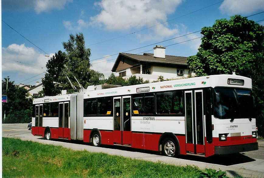 (080'118) - SW Winterthur - Nr. 122 - Saurer/FHS Gelenktrolleybus am 28. August 2005 in Winterthur, Stocken