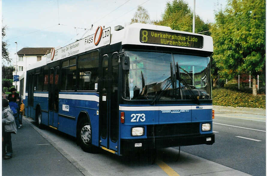 (081'235) - VBL Luzern - Nr. 273 - NAW/R&J-Hess Trolleybus am 21. Oktober 2005 in Luzern, Brelstrasse