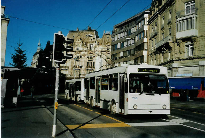(081'907) - TL Lausanne - Nr. 788 - NAW/Lauber Trolleybus am 18. Dezember 2005 in Lausanne, Bel-Air
