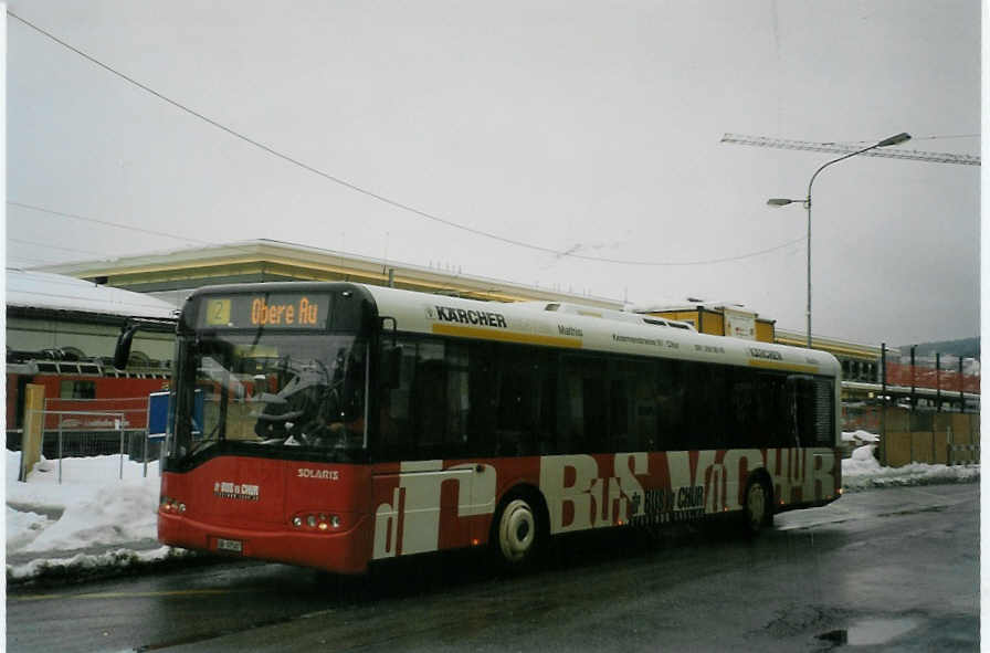 (082'315) - SBC Chur - Nr. 7/GR 97'507 - Solaris am 1. Januar 2006 beim Bahnhof Chur