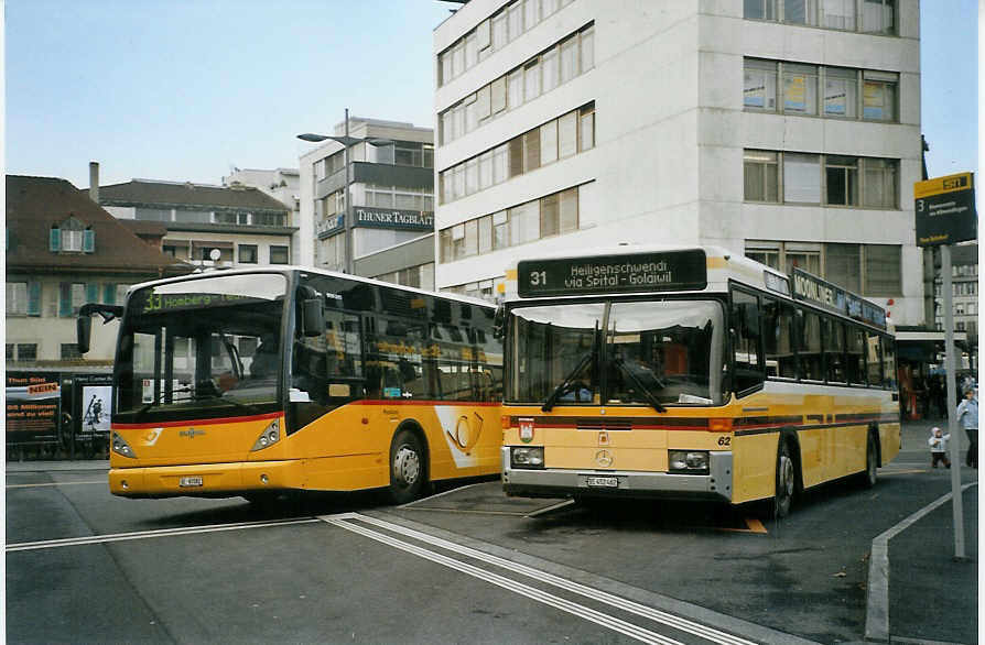 (082'810) - Burri, Teuffenthal - BE 60'582 - Van Hool + STI Thun - Nr. 62/BE 452'462 - Mercedes/R&J am 23. Januar 2006 beim Bahnhof Thun