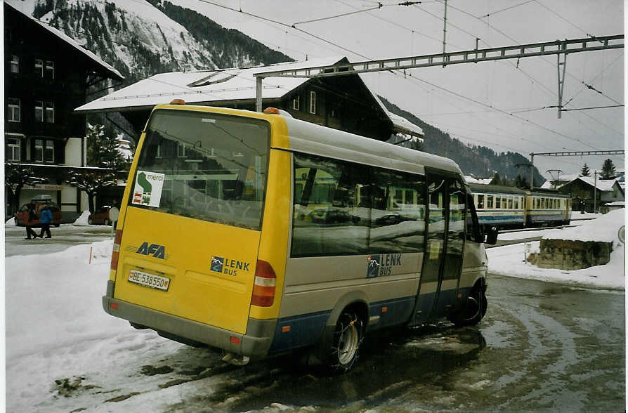 (083'210) - AFA Adelboden - Nr. 50/BE 538'550 - Mercedes (ex RRV Savigny) am 19. Februar 2006 beim Bahnhof Lenk