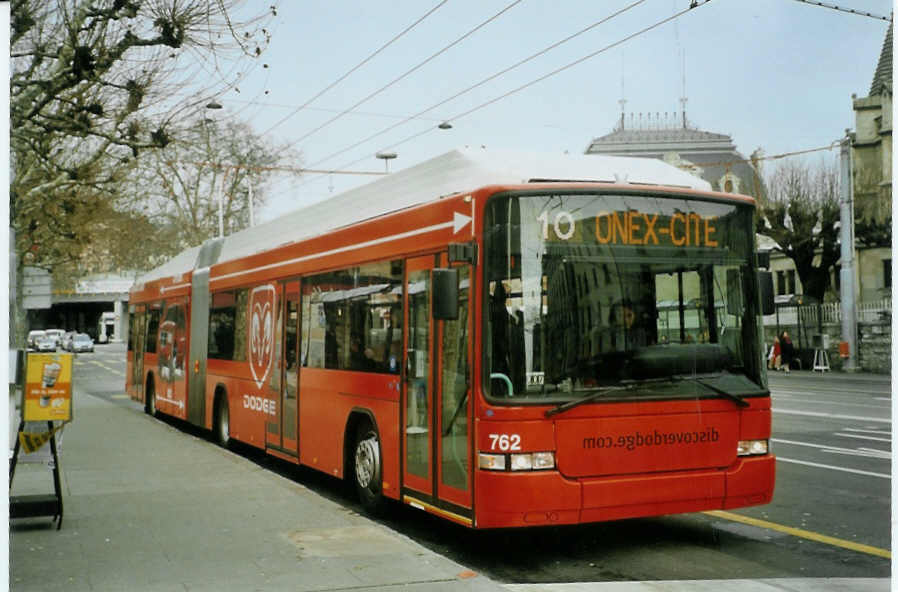 (083'406) - TPG Genve - Nr. 762 - Hess/Hess Gelenktrolleybus am 6. Mrz 2006 in Genve, 22-Cantons