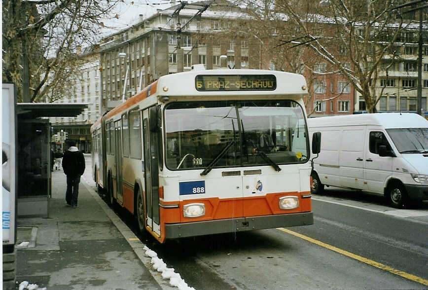 (083'719) - TL Lausanne - Nr. 888 - Saurer/Hess Gelenktrolleybus (ex TPG Genve Nr. 659) am 6. Mrz 2006 in Lausanne, Tunnel