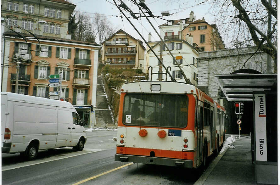 (083'720) - TL Lausanne - Nr. 888 - Saurer/Hess Gelenktrolleybus (ex TPG Genve Nr. 659) am 6. Mrz 2006 in Lausanne, Tunnel
