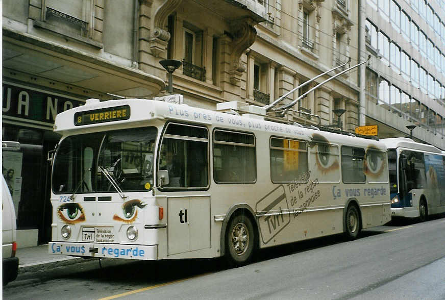 (083'730) - TL Lausanne - Nr. 724 - FBW/Hess Trolleybus am 6. Mrz 2006 in Lausanne, Bel-Air
