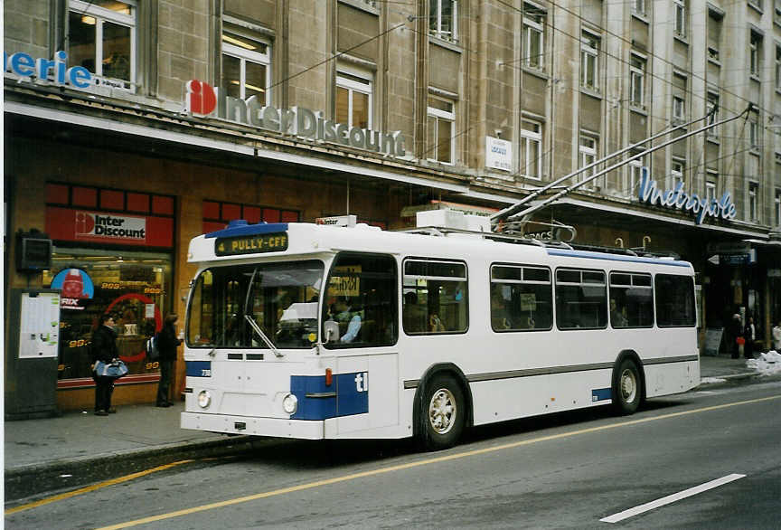 (083'733) - TL Lausanne - Nr. 738 - FBW/Hess Trolleybus am 6. Mrz 2006 in Lausanne, Bel-Air