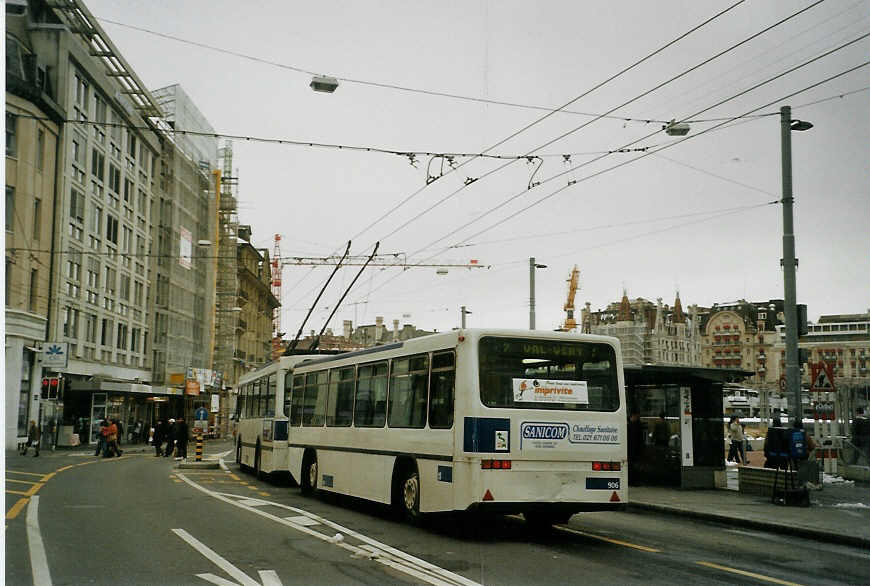 (083'804) - TL Lausanne - Nr. 906 - Lanz+Marti/Hess Personenanhnger am 6. Mrz 2006 in Lausanne, Bel-Air