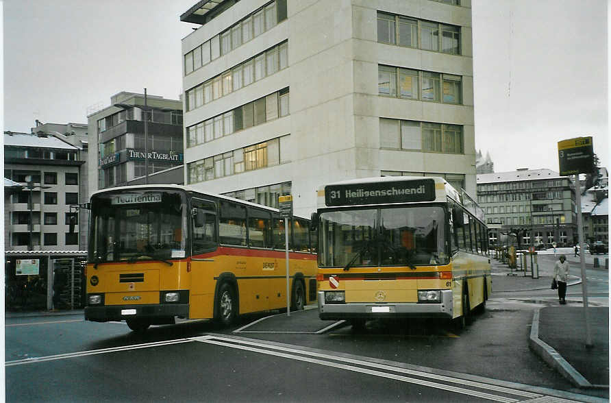 (084'206) - Moser, Teuffenthal - BE 142'017 - NAW/R&J (ex Burri, Teuffenthal) + STI Thun - Nr. 61/BE 452'461 - Mercedes/R&J am 6. April 2006 beim Bahnhof Thun