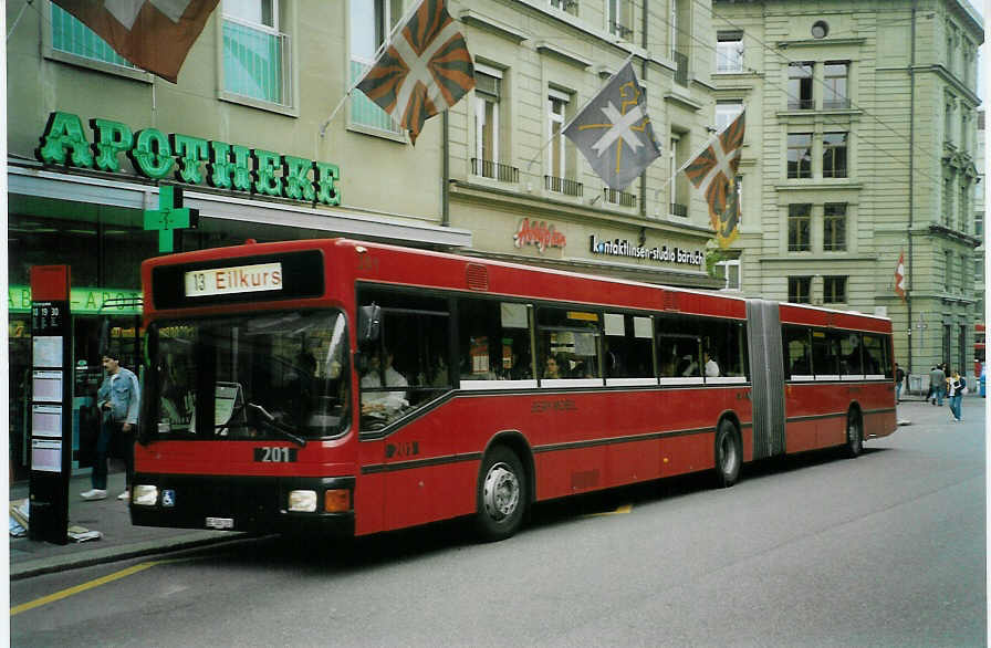 (085'522) - Bernmobil, Bern - Nr. 201/BE 500'201 - MAN am 22. Mai 2006 in Bern, Hirschengraben