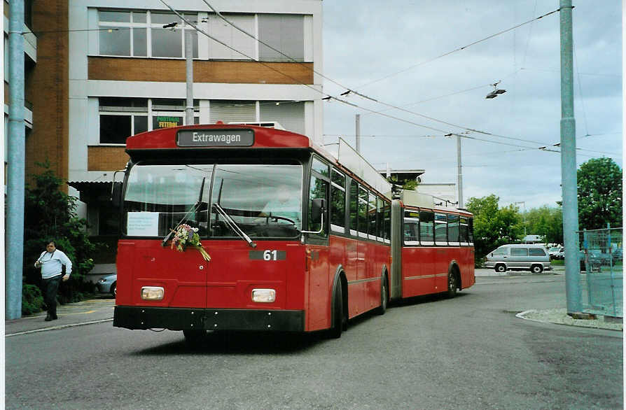 (085'706) - Bernmobil, Bern - Nr. 61 - FBW/Hess Gelenktrolleybus am 28. Mai 2006 in Bern, Wankdorf