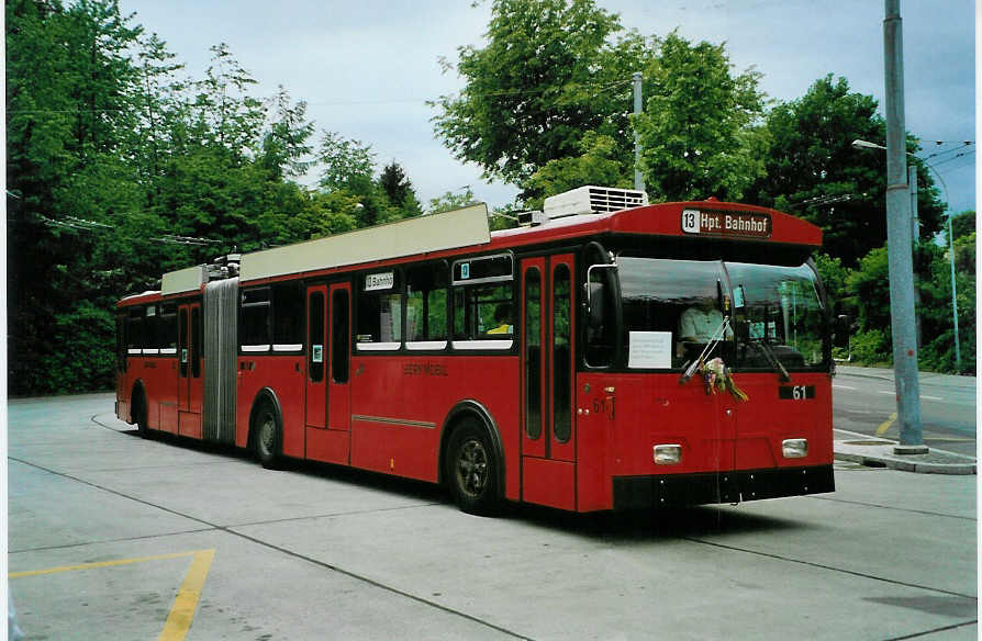 (085'720) - Bernmobil, Bern - Nr. 61 - FBW/Hess Gelenktrolleybus am 28. Mai 2006 in Bern, Bmpliz