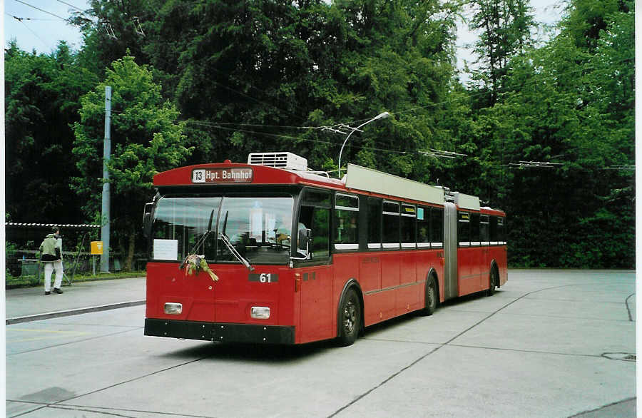 (085'721) - Bernmobil, Bern - Nr. 61 - FBW/Hess Gelenktrolleybus am 28. Mai 2006 in Bern, Bmpliz