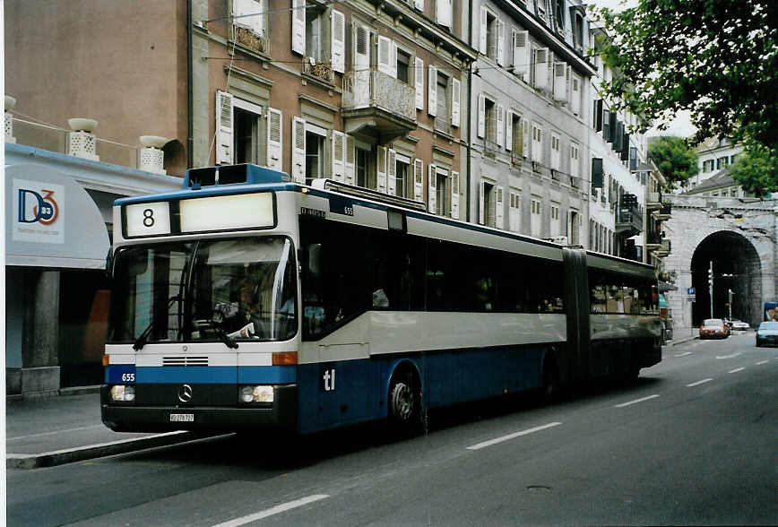(087'732) - TL Lausanne - Nr. 655/VD 278'727 - Mercedes (ex VBZ Zrich Nr. 581) am 26. Juli 2006 in Lausanne, Tunnel