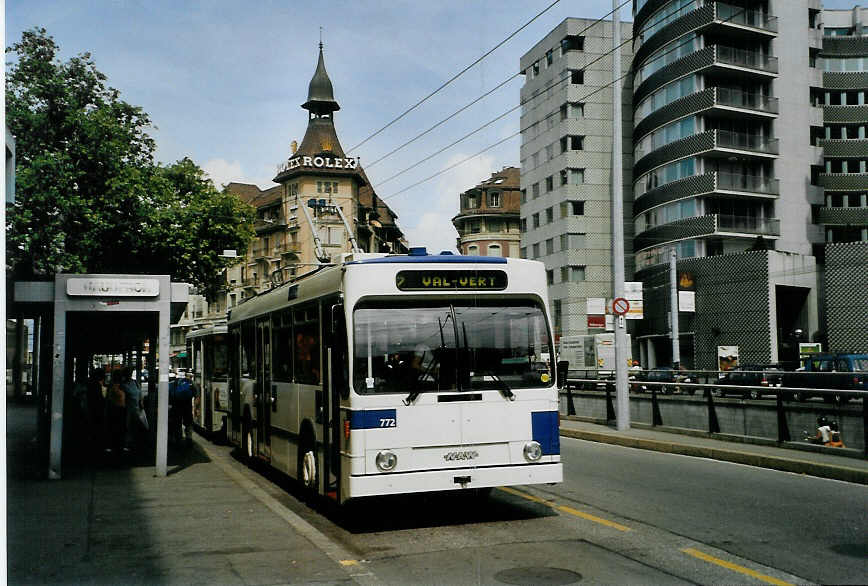 (087'819) - TL Lausanne - Nr. 772 - NAW/Lauber Trolleybus am 26. Juli 2006 in Lausanne, Chauderon
