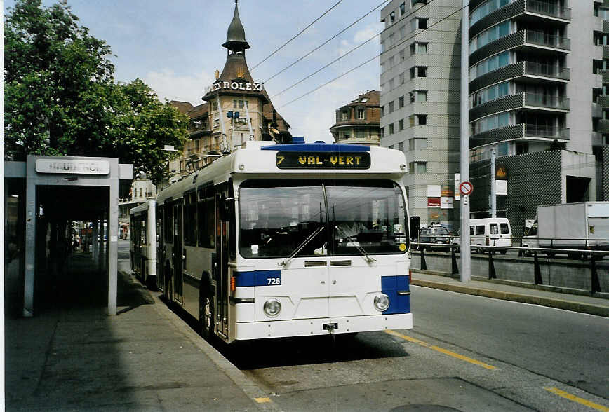 (087'822) - TL Lausanne - Nr. 726 - FBW/Hess Trolleybus am 26. juli 2006 in Lausanne, Chauderon