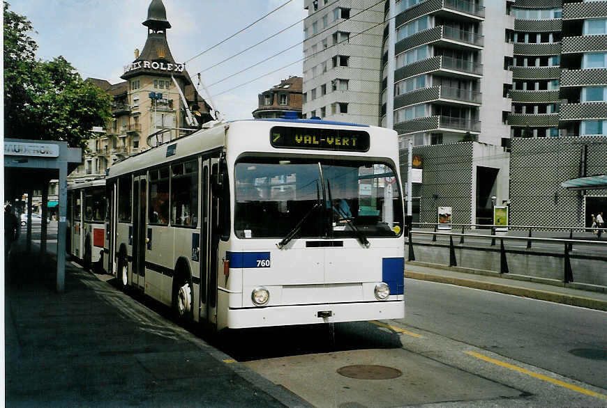 (087'831) - TL Lausanne - Nr. 760 - NAW/Lauber Trolleybus am 26. Juli 2006 in Lausanne, Chauderon