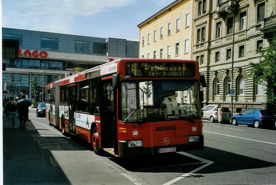 (088'318) - SWK Konstanz - Nr. 58/KN-C 1158 - Mercedes am 31. Juli 2006 beim Bahnhof Konstanz