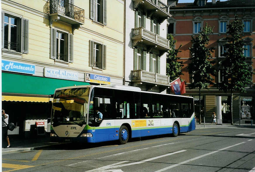 (088'601) - TPL Lugano - Nr. 7/TI 207'007 - Mercedes am 2. August 2006 in Lugano, Centro