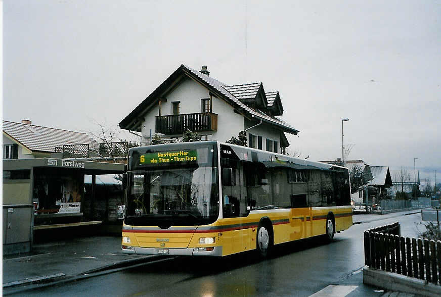(090'928) - STI Thun - Nr. 114/BE 700'114 - MAN am 9. Dezember 2006 in Thun-Lerchenfeld, Forstweg