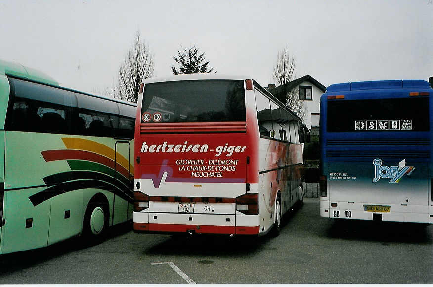 (091'124) - Aus der Schweiz: Giger, La Chaux-de-Fonds - NE 496 - Setra am 26. Dezember 2006 in Rust, Europapark