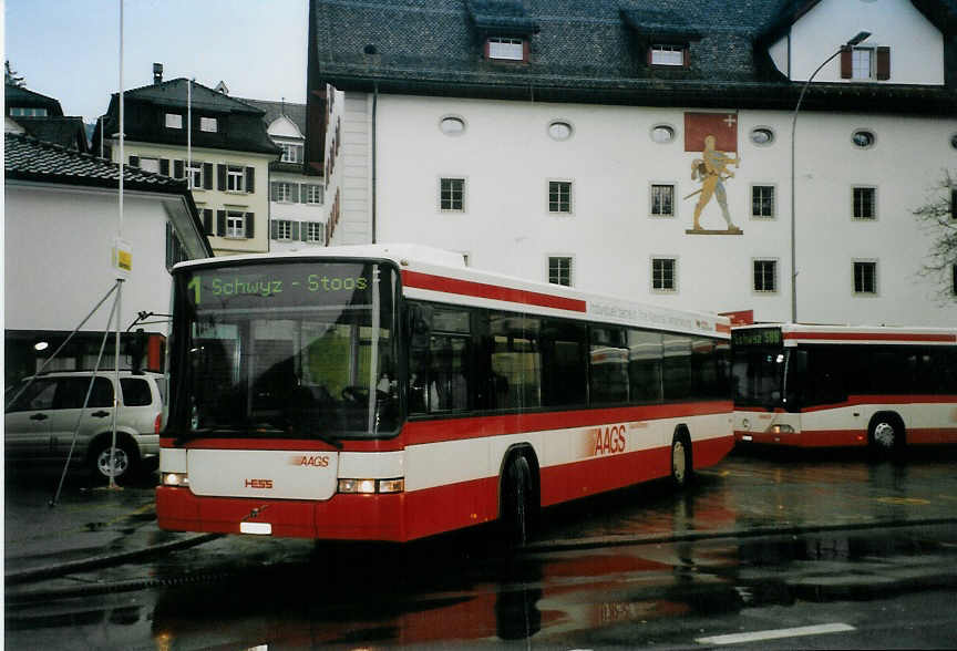 (091'330) - AAGS Schwyz - Nr. 14/SZ 9714 - Volvo/Hess am 1. Januar 2007 in Schwyz, Postplatz
