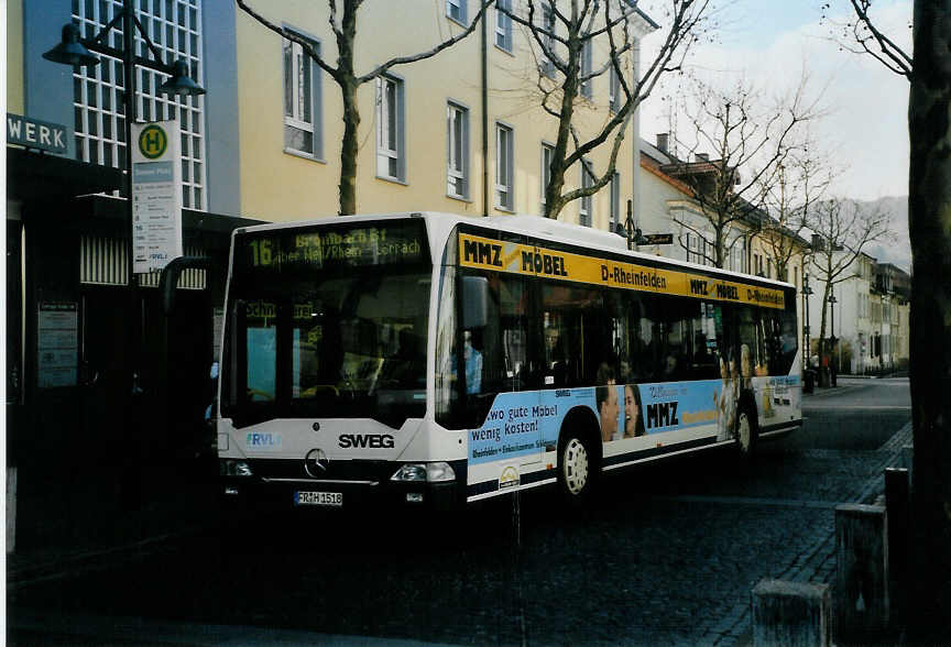 (091'816) - SWEG Lahr - FR-H 1518 - Mercedes am 3. Februar 2007 in Lrrach, Senserplatz