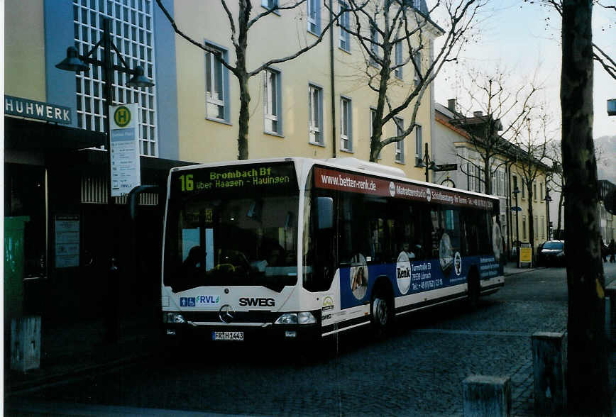 (091'825) - SWEG Lahr - FR-H 1443 - Mercedes am 3. Februar 2007 in Lrrach, Senserplatz