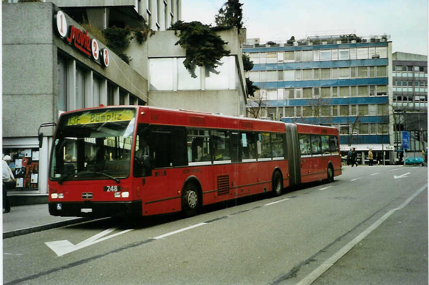 (091'930) - Bernmobil, Bern - Nr. 248/BE 518'248 - Van Hool am 12. Februar 2007 in Bern, City West