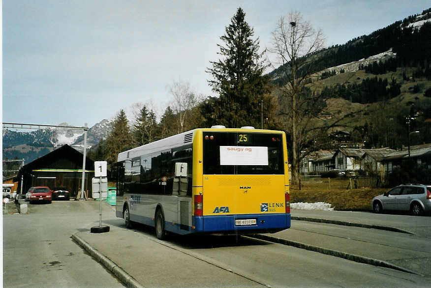 (092'006) - AFA Adelboden - Nr. 56/BE 611'030 - MAN/Gppel am 17. Februar 2007 beim Bahnhof Lenk