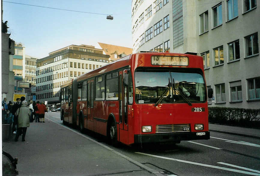 (092'304) - Bernmobil, Bern - Nr. 285/BE 419'285 - Volvo/R&J-Hess-Gangloff am 20. Februar 2007 in Bern, City West