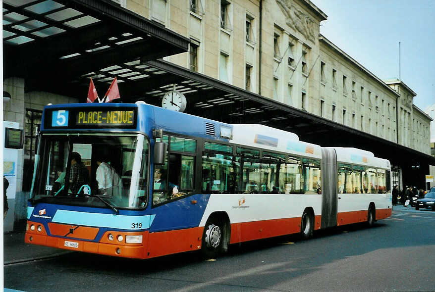 (092'921) - TPG Genve - Nr. 319/GE 96'665 - Volvo am 17. Mrz 2007 beim Bahnhof Genve