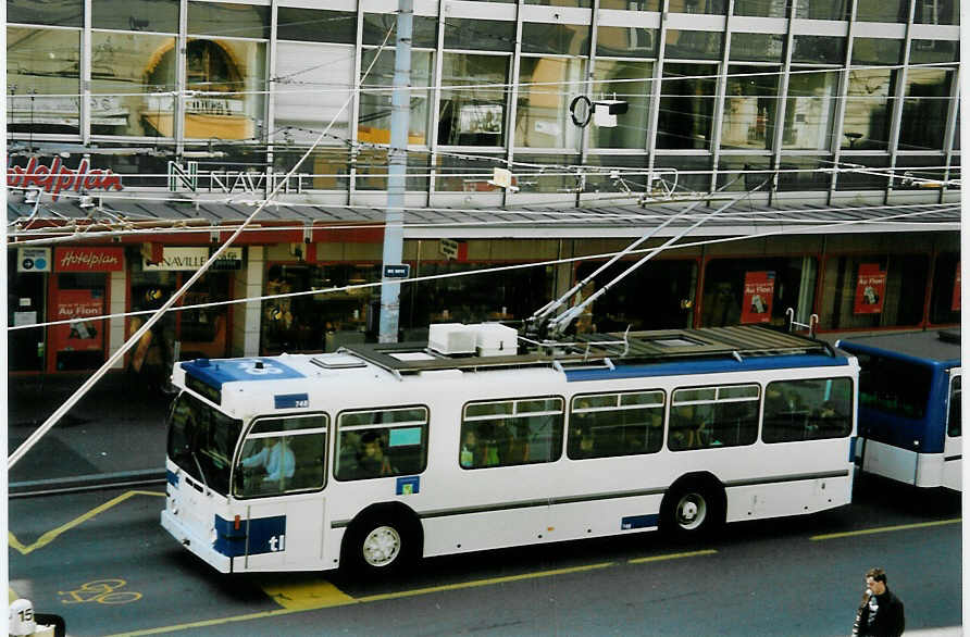 (093'630) - TL Lausanne - Nr. 748 - FBW/Hess Trolleybus am 7. April 2007 in Lausanne, Rue Neuve