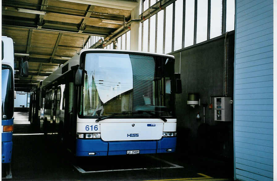 (093'916) - VBL Luzern - Nr. 616/LU 15'009 - Scania/Hess am 13. April 2007 in Luzern, Depot