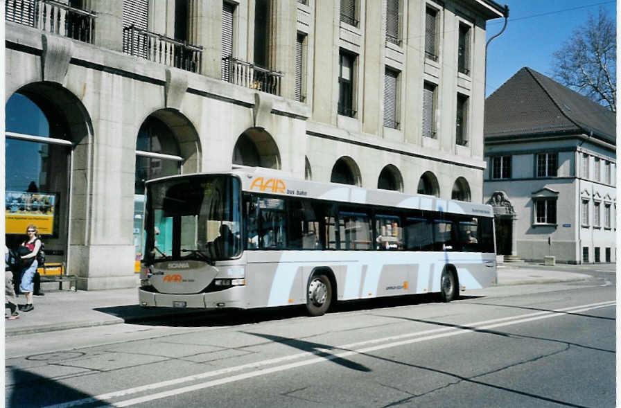 (094'020) - AAR bus+bahn, Aarau - Nr. 161/AG 255'184 - Scania/Hess am 14. April 2007 beim Bahnhof Aarau