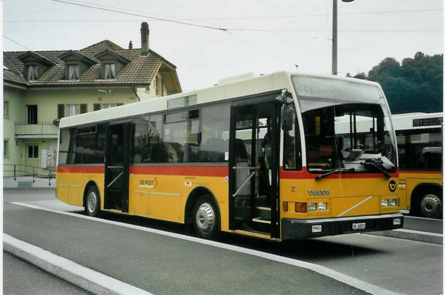 (096'315) - Gurtner, Worb - Nr. 2/BE 26'592 - Volvo/Berkhof am 17. Juli 2007 beim Bahnhof Worb Dorf