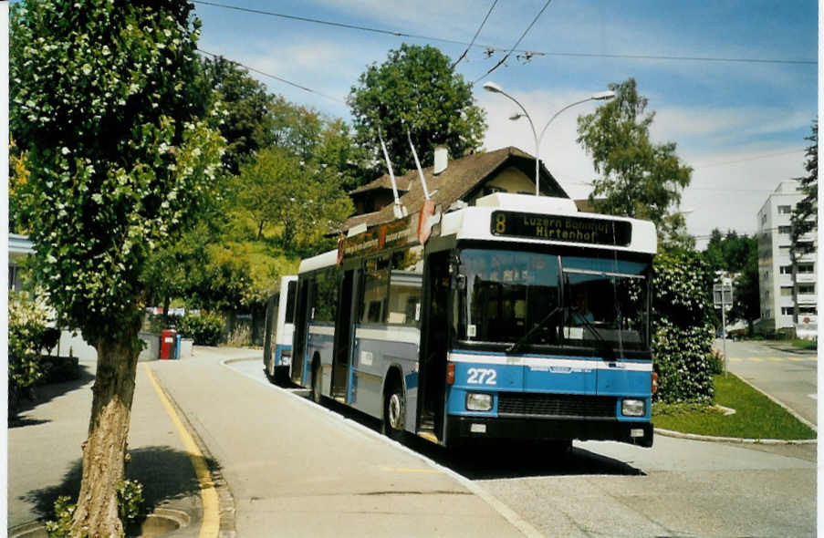 (096'803) - VBL Luzern - Nr. 272 - NAW/R&J-Hess Trolleybus am 23. Juli 2007 in Luzern, Wrzenbach