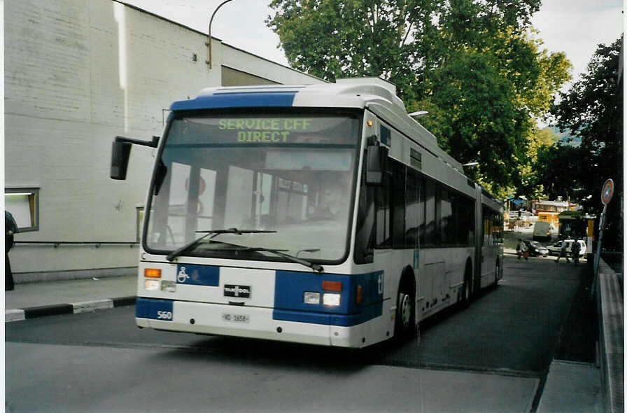 (097'627) - TL Lausanne - Nr. 560/VD 1658 - Van Hool am 24. August 2007 in Bern, Postautostation