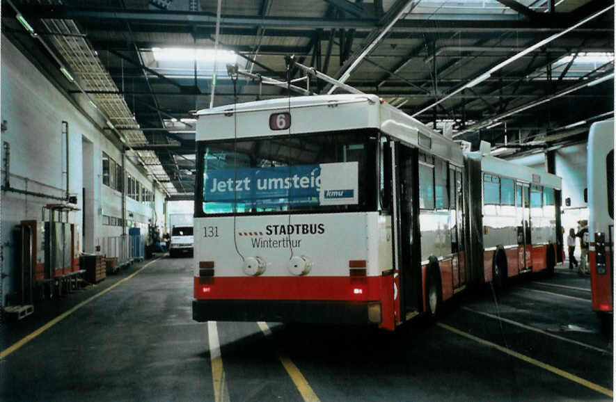 (098'635) - SW Winterthur - Nr. 131 - Saurer/FHS Gelenktrolleybus am 15. September 2007 in Winterthur, Depot Grzefeld